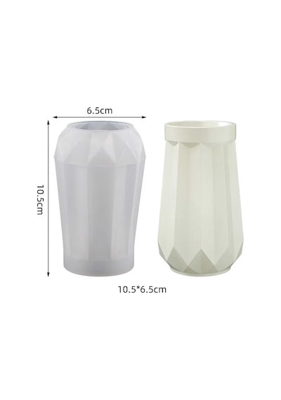 Epoksi Reçine Silikon Kalıp Vazo Kalıbı Beton Taş Tozu Vazo Mumluk Kalıbı 10.5x6.5 Cm