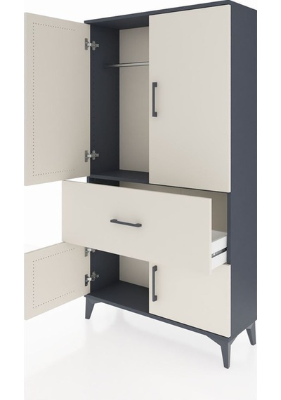 Arges Dolap Tek Raflı Tek Çekmeceli Tek Askılı 88x30x163 Antrasit-aytaşı Antrasit Arges Dolap Tek Raflı Tek Çekmeceli Tek Askılı 88x30x163 Antrasit-aytaşı Antrasit