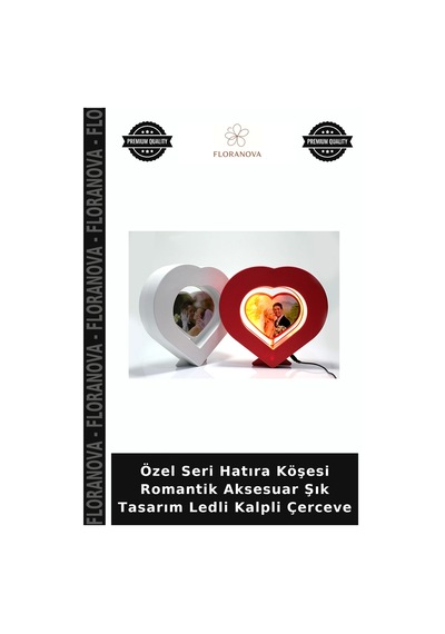 Özel Seri Hatıra Köşesi Romantik Aksesuar Şık Tasarım Ledli Kalpli Çerceve