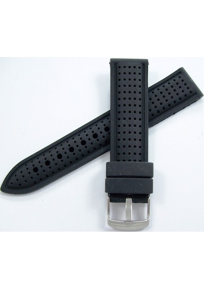 Siyah 20Mm Silikon Spor Saat Kordonu Slikon Saat Kayışı Medium Bo