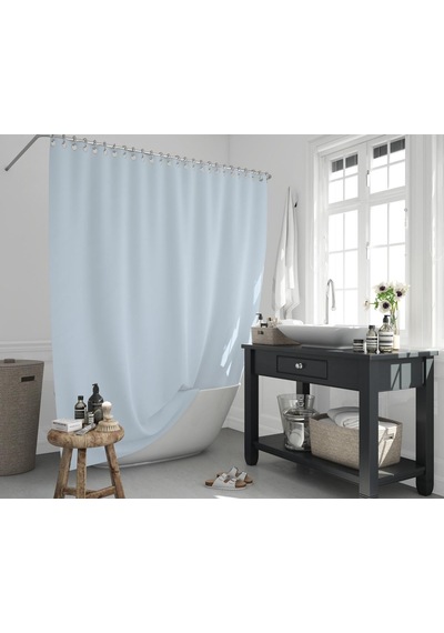 Zethome Banyo Duş Perdesi 0010 Mavi 120x200 Perde Borusu Askı Aparatı 90x130 Hediyeli Mavi