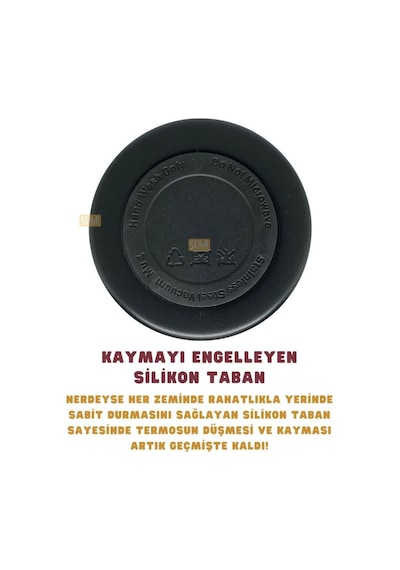 Galatasaray Çelik Termos Bardaklı Kapak Siyah 650 Ml