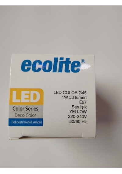 Ecolite Led Color G45 Sarı 1w E27 Gece Lambası 3'lü Paket