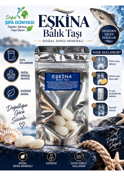 Eşkina Balık Taşı 3 Adet Doğal Eşkina Balığı Taşı