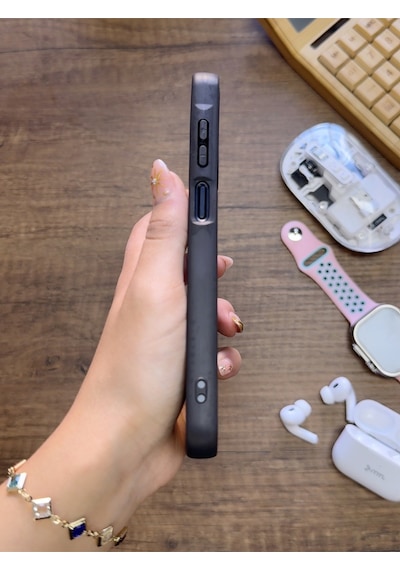 Samsung Galaxy A25 Uyumlu Premium Deri Dokulu Darbelere Karşı Dayanıklı Nazal Silikon Kılıf Siyah
