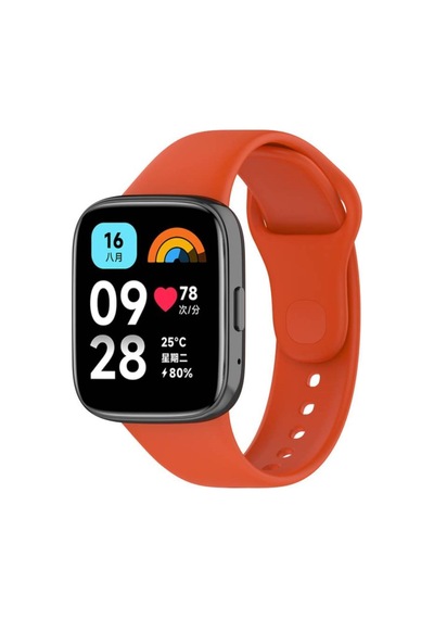 Xiaomi Redmi Watch 3 Active Uyumlu Kordon Ayarlanabilir Soft Yüzey Yumuşak Silikon Kayış Turuncu