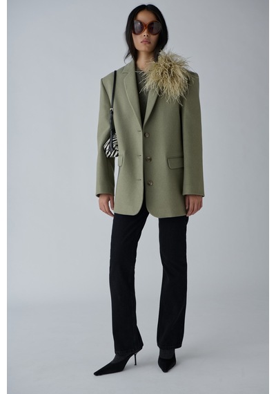 Suud Collection Yeşil Gina Kaşe Blazer Ceket
