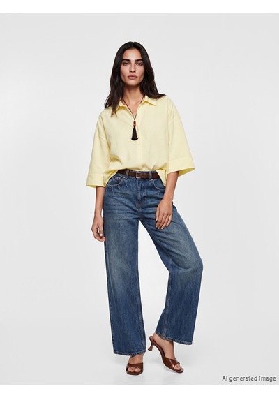 Lcw Vision Sarı Oversize Kadın Gömlek