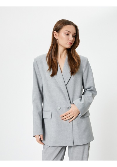 Koton Blazer Ceket Kruvaze Çift Düğmeli Ters Yaka Cepli Astarlı Gri Melanj 4sal50014ıw Gri Melanj Koton Blazer Ceket Kruvaze Çift Düğmeli Ters Yaka Cepli Astarlı Gri Melanj 4sal50014ıw Gri Melanj
