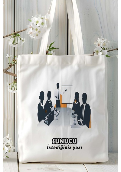 Art Hediye Sunucu Baskılı Bez Omuz Çantası Kişiye Özel Model 5 Çok Renkli