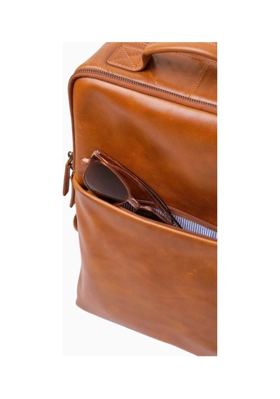 Ryoko Soho Urbanist Slim Full Grain Deri Unisex Sırt Çantası Kahverengi 1