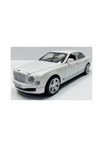 Bentley Mulsanne 1:32 Ölçek Metal Araba Kapılar Kaput Bagaj Açılır Lisanslı Model Işıklı Sesli Beyaz Beyaz