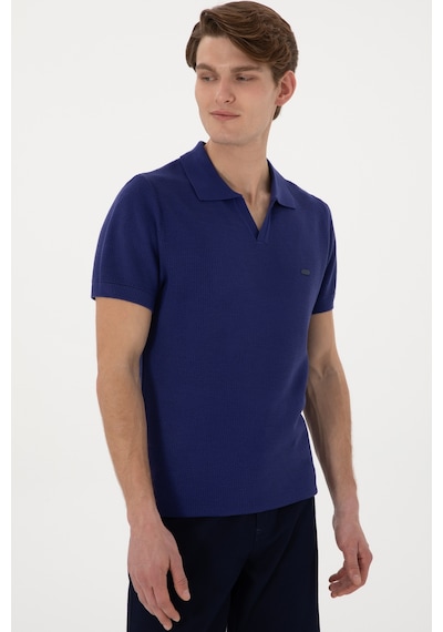 U.S. Polo Assn. Erkek Slim Fit Polo Yaka Açık Lacivert Tişört 50299409-VR059