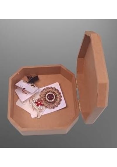 Hobi Dekoratif Model Öğrenci Kutusu Altıgen Ahşap HAM MDF El Yapımı