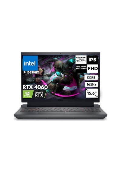 Dell G15 5530 G155530014UAT33 i7-13650HX 16 GB 1 TB SSD 8 GB RTX4060 15.6" W11H Dizüstü Bilgisayar