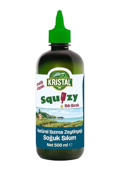 Kristal Squizy Natürel Sızma Zeytinyağı 500 ML Silindir Pet Şişe