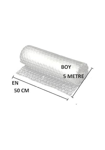 Balonlu Naylon 50cm X 5mt En: 50 Cm, Boy: 5mt. Üç Katlı Eşya Koruma Ambalajı, Pat Pat 124-Pembe