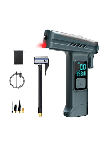 4000 Mah Taşınabilir Dijital Hava Kompresörü Led Işıklı Şarjlı Lastik & Top Şişirme Pompası Gizli Emniyet Kemeri Kesici Ve Araç Camı Kırma Aparatlı Siyah 4000 Mah Taşınabilir Dijital Hava Kompresörü Led Işıklı Şarjlı Lastik & Top Şişirme Pompası Gizli Emniyet Kemeri Kesici Ve Araç Camı Kırma Aparatlı Siyah