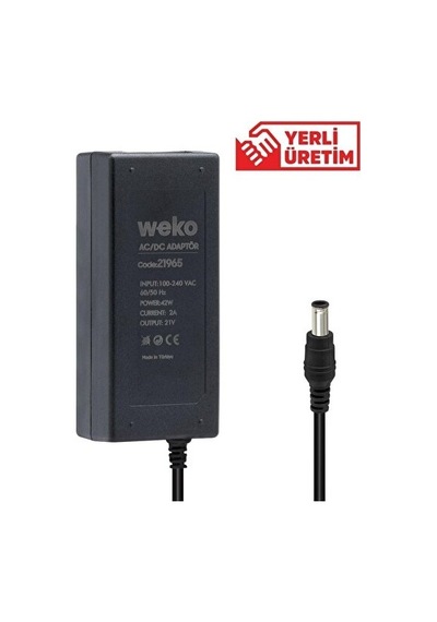 Weko 21 Volt- 2 Amper Yerli Üretim Masaüsütü 5.5 2.5 Uçlu Şarjlı