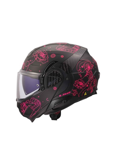 Ls2 Advant 2 Sophia Çene Açılır Kask Siyah - Pembe