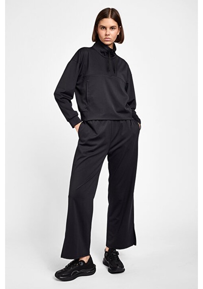 Lescon Kadın Antrenman Yarım Fermuarlı Sweatshirt 25b-2052 Siyah