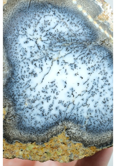 Merlinite Dendritik Opal - Mavi Ve Beyaz Dendritik Opal Çift