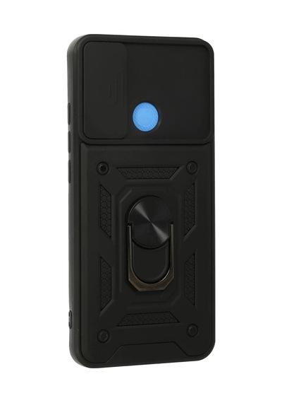 Bşkvirgo Redmi 9c Uyumlu Kılıf Pars Lens Yüzüklü Silikon - Siyah Bsk2026