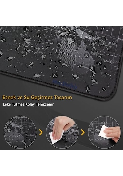 Mouse Pad 30x60 Cm Kaymaz Kauçuk Tabanlı Dünya Haritası Gaming Büyük Boy Klavye Ve Mouse Altlığı Ergonomik Oyun