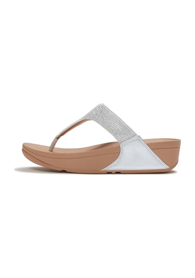 D63 Steeled Silver Sandalet Kadın Ec5-d63 Fitflop Lulu Toe Post - Hotfıx Gri