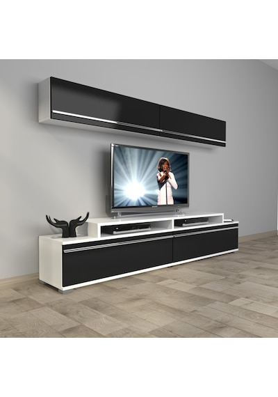 Decoraktiv Ekoflex 5 Mdf Tv Ünitesi Tv Sehpası Beyaz - Siyah