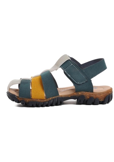 Ayakmod Şng 210111-p Lacivert Nubuk-sarı Erkek Çocuk Sandalet 001