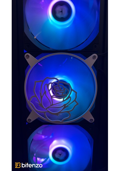 Gül Desenli Estetik 120x120 Mm Pc Fan Kapağı - Masaüstü Bilgisayar Fan Kapağı Beyaz