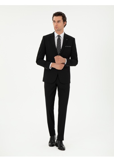 Cacharel Siyah Slim Fit Klasik Takım Elbise