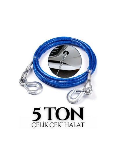 Drs Tuning Oto Çekme Halatı Kancalı 5 Ton İzoleli Çelik Malzeme
