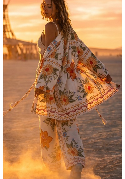 Island Girl Vintage Bağlamalı Tropikal Kollu Kimono Ve Lastik Bel Geniş Paça Cepli Pantolon Yazlık Bohem Boho Bohem Set Takım Ekru Island Girl Vintage Bağlamalı Tropikal Kollu Kimono Ve Lastik Bel Geniş Paça Cepli Pantolon Yazlık Bohem Boho Bohem Set Takım Ekru