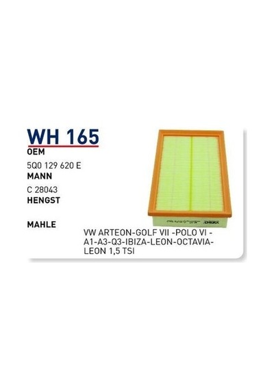 Wunder 5q0129620e Hava Filtresi - Vw Golf 7 / Passat B8 / Tiguan / Audi A3 1.6-2.0 Tdı