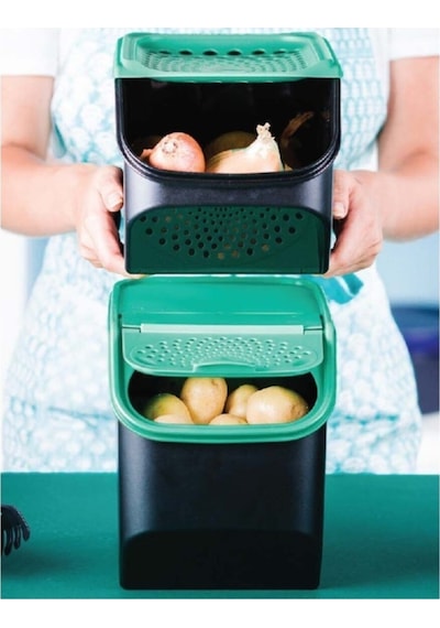 Tupperware Hsgl Maksi Midi Patates Soğan Saklama Kabı 2'li Siyah