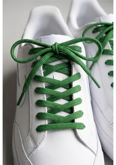 Last İcon Yeşil Renk Yassı Örgü Ayakkabı Bağcığı Spor Sneaker Uyumlu Yeşil