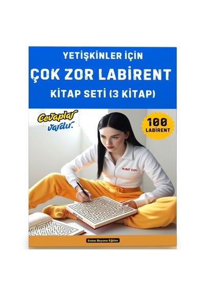 Yetişkinler İçin Çok Zor Labirent Bulmaca Kitap Seti 3 Kitap 100