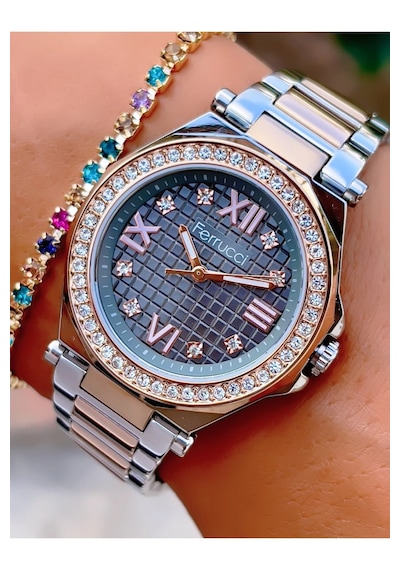 Ferrucci Fc55135 Zirkon Taşlı Kasa Çelik Özel Seri Kadın Kol Saati Gümüş - Rose Gold
