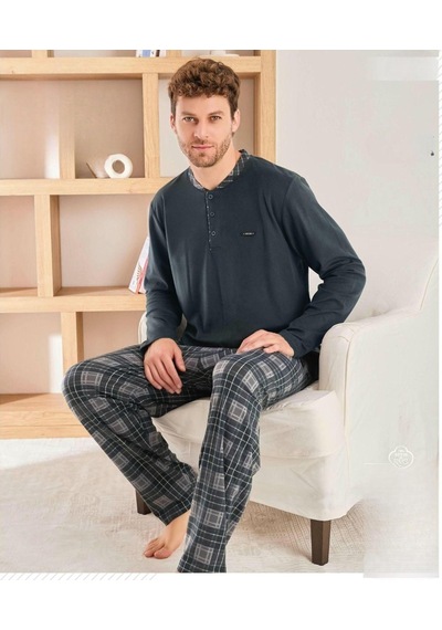 Pijamoni Erkek Düğme Yaka Kışlık Mikrosoft Likralı Pijama Takımı 6410/6 - 1 Adet Antrasit Pijamoni Erkek Düğme Yaka Kışlık Mikrosoft Likralı Pijama Takımı 6410/6 - 1 Adet Antrasit