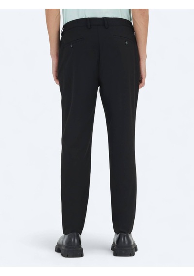 Kip Siyah Düz Dokuma Jogging Fit Casual Pantolon
