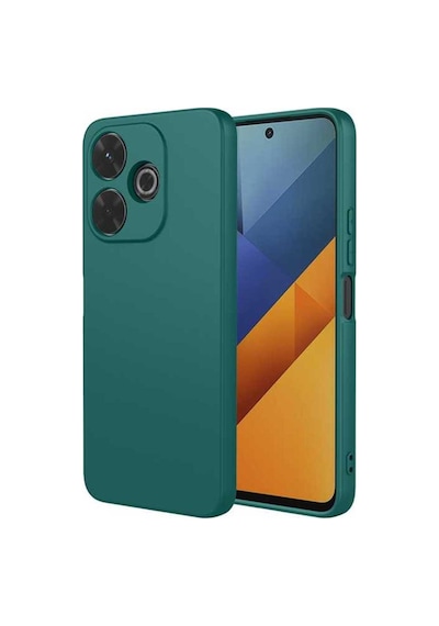 Fibaks Redmi 13 4G Uyumlu Kılıf Kadife Lansman Soft Yumuşak Liquid Silikon Kamera Korumalı Kapak Yeşil