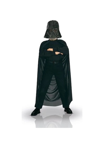 Çocuk Boy Yıldız Savaşları Wars Darth Vader Maskesi 90 Cm Pelerin Seti Siyah