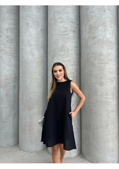 Kazax Çan Kısa Elbise Siyah
