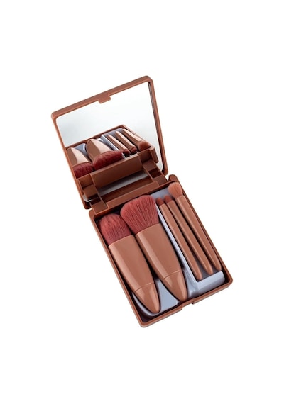 Masis -taşınabilir Aynalı 5'li Makyaj Fırça Seti Profesyonel Allık Dudak Kaş Kapatıcı/makeup Brush Belirtilmemiş