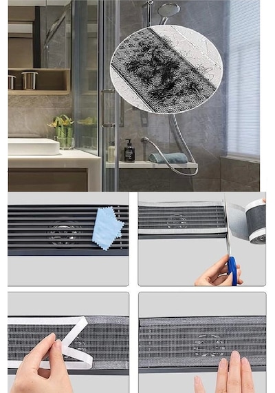 4 Metre Yapışkanlı Banyo Gider Koruyucu Saç Toplayıcı Gider Böcek Koruyucu Gider Süzgeci