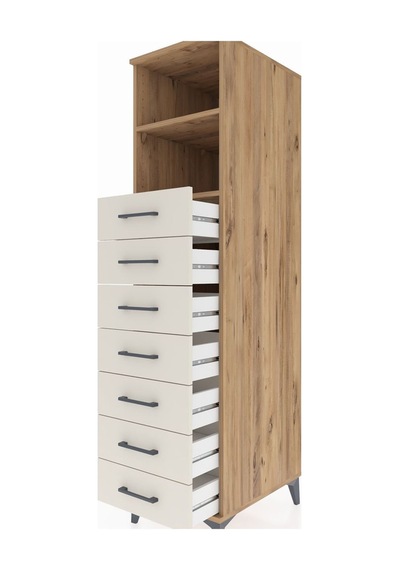 Kronos Dolap 2 Raflı 7 Çekmeceli 44x59x182 Çam-aytaşı Çam