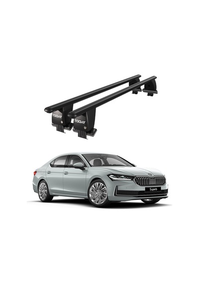 Royal Skoda Superb 2015 Ve Sonrası Uyumlu Siyah Kilitli Ara Atkı Port Bagaj Tavan Barı