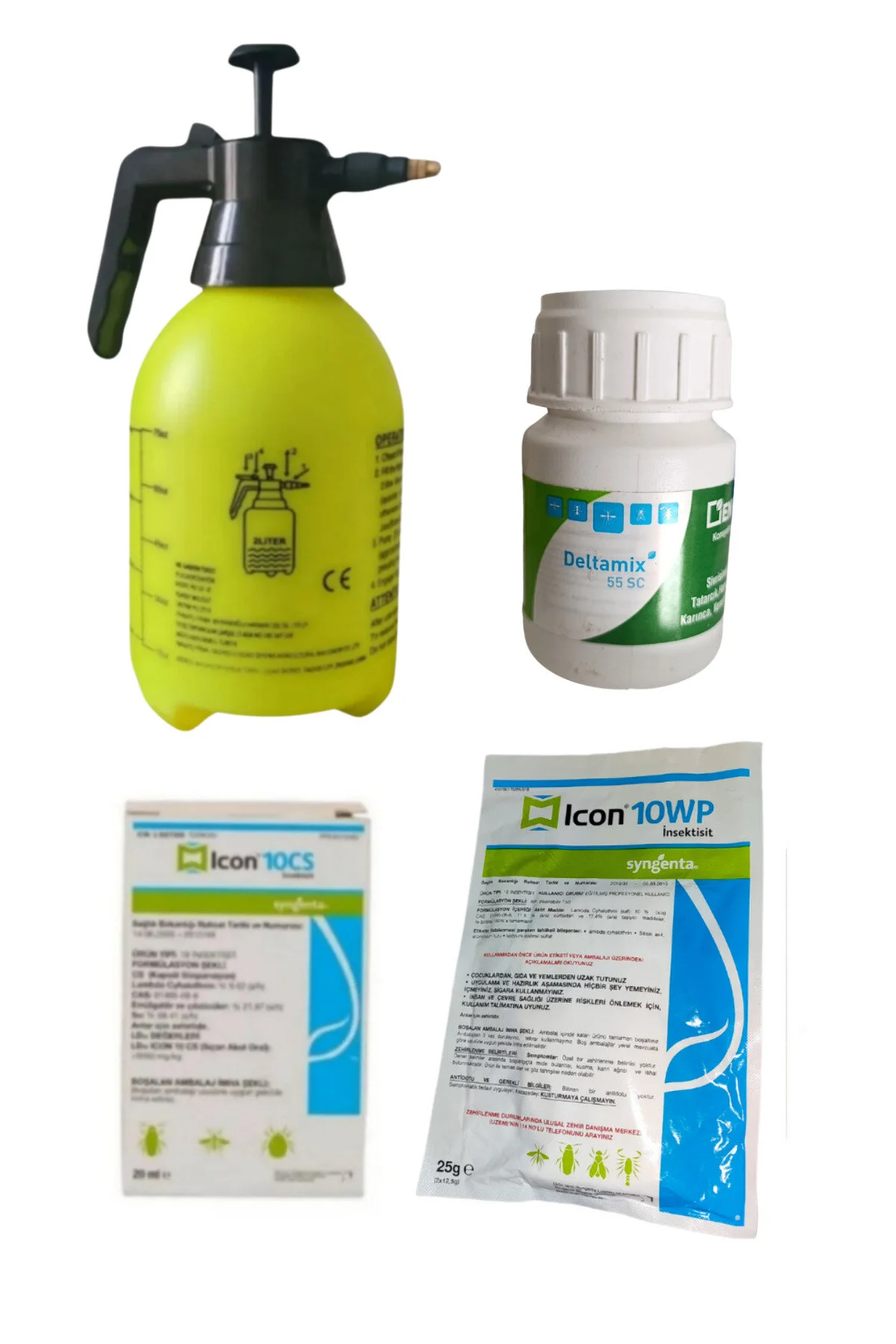 Böğü Deve Örümceği Sarıkız Böceği İlaçlama Seti/deltamix 50ml Icon 25ml Iconwp25gr/2lt İlaçlama Pompası
